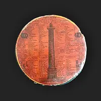 Boîte à tabac en papier mâché avec scène révolutionnaire et inscription