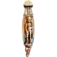 Tabacchiera in legno a forma di barca con Napoleone sul coperchio.Francia.