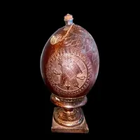Engraved coconut powder box.