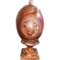 Engraved coconut powder box.