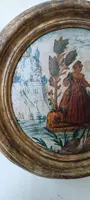 Paire de tableaux anciens technique ( arte povera ) venise 18eme siecle