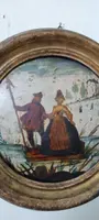 Paire de tableaux anciens technique ( arte povera ) venise 18eme siecle