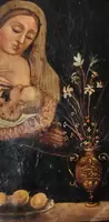 Madonna of milk painting on copper from the 18th century (Italy)