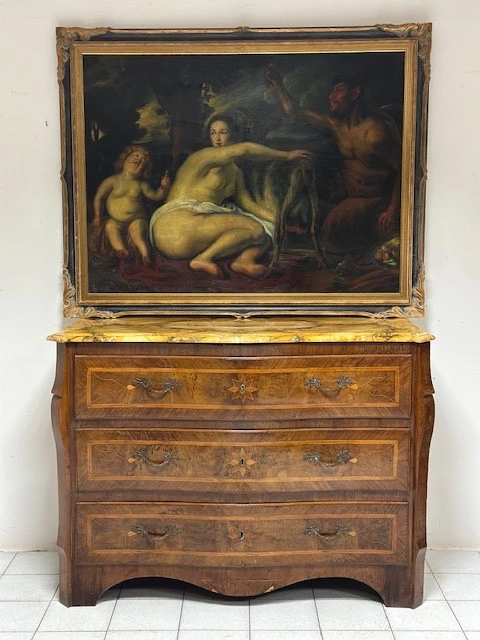 Olio su tela . L’infanzia di Zeus o di Giove . Primi 800