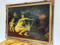 Olio su tela . L’infanzia di Zeus o di Giove . Primi 800