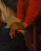F. Valaperta, Ghismunda e Guiscardo, scena dal Decamerone (Boccaccio), Olio su tela siglato F.V