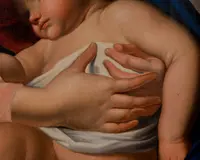 Madonna con Bambino firmata e datata Antonio Boldini 1849, Olio su tela con importante cornice
