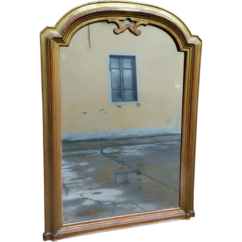 GRAND MIROIR EN BOIS DORÉ À L'OR FIN DU 19E SIÈCLE