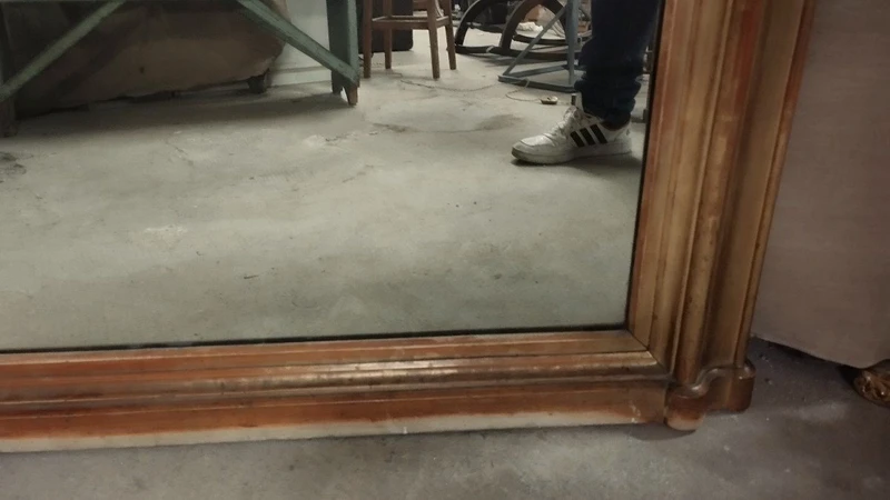 GRAND MIROIR EN BOIS DORÉ À L'OR FIN DU 19E SIÈCLE