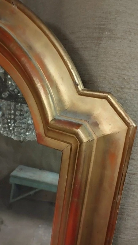 GRAND MIROIR EN BOIS DORÉ À L'OR FIN DU 19E SIÈCLE