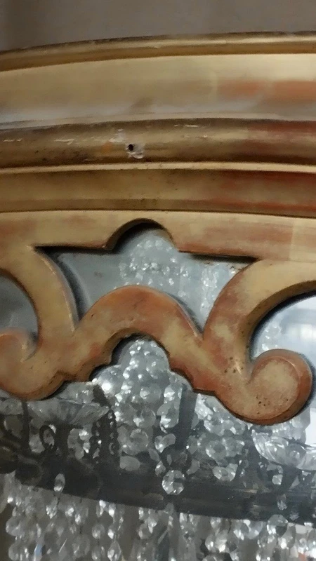 GRAND MIROIR EN BOIS DORÉ À L'OR FIN DU 19E SIÈCLE