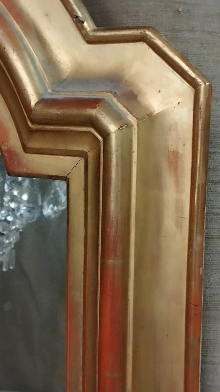 GRAND MIROIR EN BOIS DORÉ À L'OR FIN DU 19E SIÈCLE