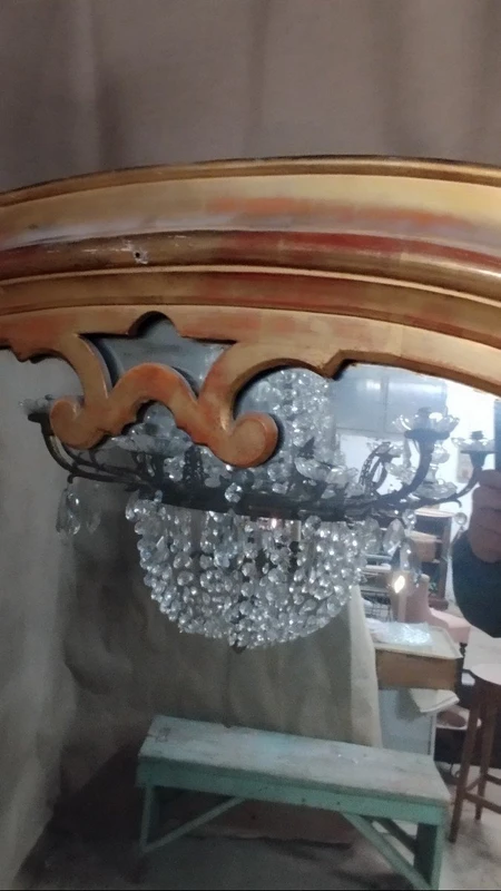GRAND MIROIR EN BOIS DORÉ À L'OR FIN DU 19E SIÈCLE