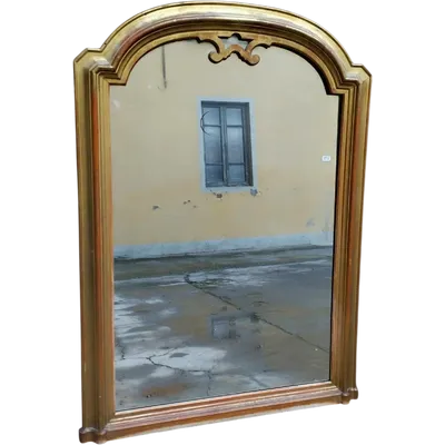 GRANDE  SPECCHIERA    LEGNO  DORATA AD ORO ZECCHINO XIX SECOLO