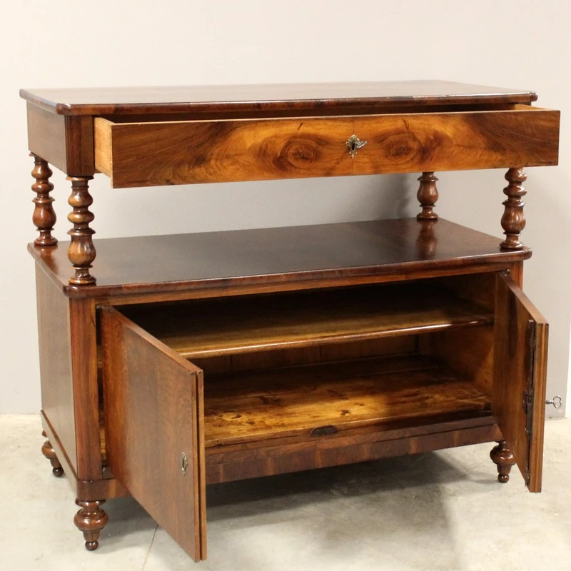 Antique Luigi Filippo walnut sideboard Italy 19th century
