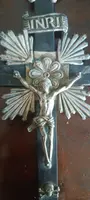 Crucifix ancien, bénitier en argent 19e siècle Naples