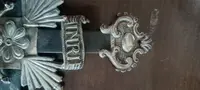 Crucifix ancien, bénitier en argent 19e siècle Naples