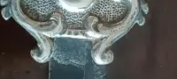 Crucifix ancien, bénitier en argent 19e siècle Naples