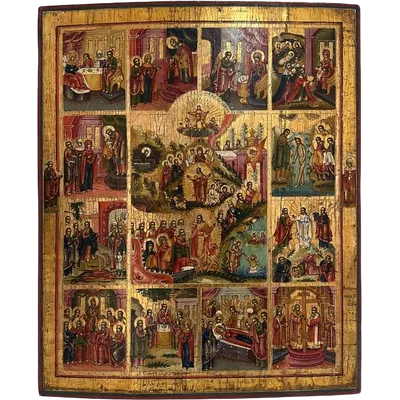The Twelve Feasts - Russian Icon of the 18th Century