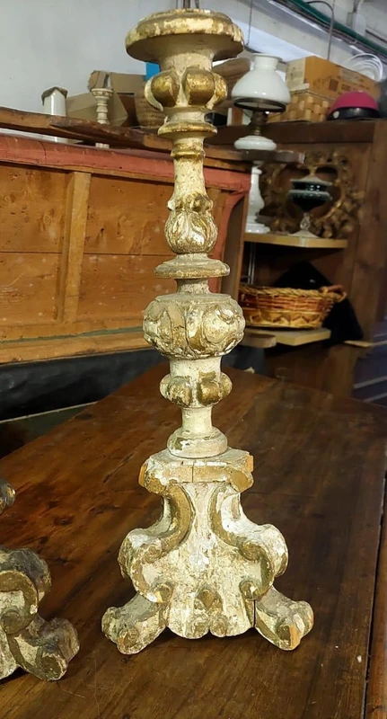 Antique pair of candlesticks END 17th century Louis XIV baroque