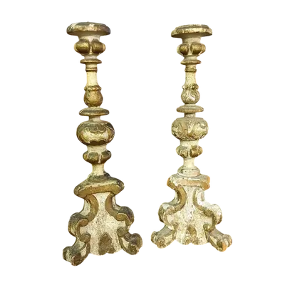 Antique pair of candlesticks END 17th century Louis XIV baroque