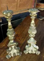 Antique pair of candlesticks END 17th century Louis XIV baroque