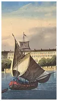 Giovanni Biasin, View of St. Mark's Basin with gondolas and sailboats, Guache
