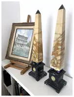 Pair of marble obelisks, Rome, first half of the 20th century