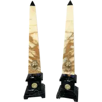 Pair of marble obelisks, Rome, first half of the 20th century