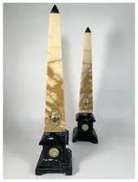 Pair of marble obelisks, Rome, first half of the 20th century