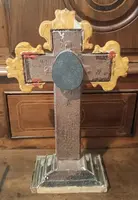 Ancienne stauroteca , croix reliquaire , relique de la sainte croix -venise 18ème siècle -h.40 c