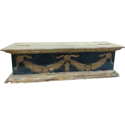 Antique carved and gilded baselegno blue lacquer 17th century