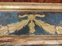Antica baselegno intagliato e dorato  lacca blù XVIII secolo
