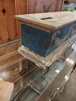 Antica baselegno intagliato e dorato  lacca blù XVIII secolo