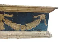 Antica baselegno intagliato e dorato  lacca blù XVIII secolo