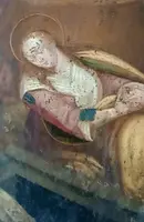 Antique painting on copper ,Flemish school 17th century ,depicting saint