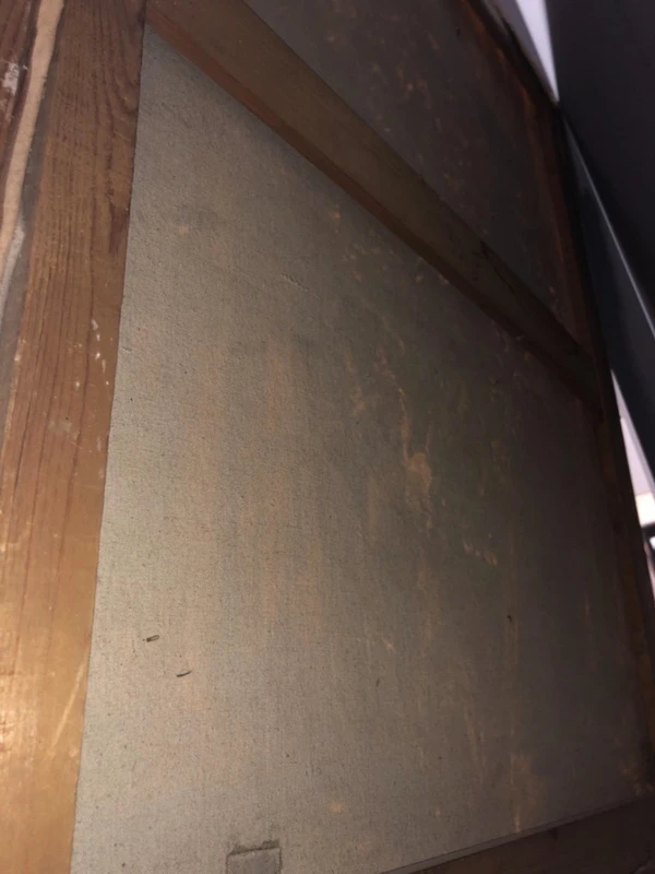 Peinture à l'huile sur toile représentant un vase avec des fleurs.Signature:M.Perey.