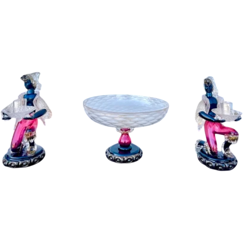 Group with pair of candlesticks with figures of Moors and cup