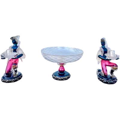 Group with pair of candlesticks with figures of Moors and cup