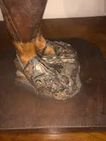 scultura da presepe in legno dipinto e metallo con occhi in vetro.Napoli