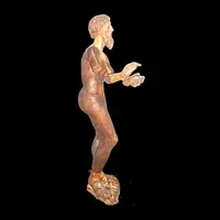 scultura da presepe in legno dipinto e metallo con occhi in vetro.Napoli