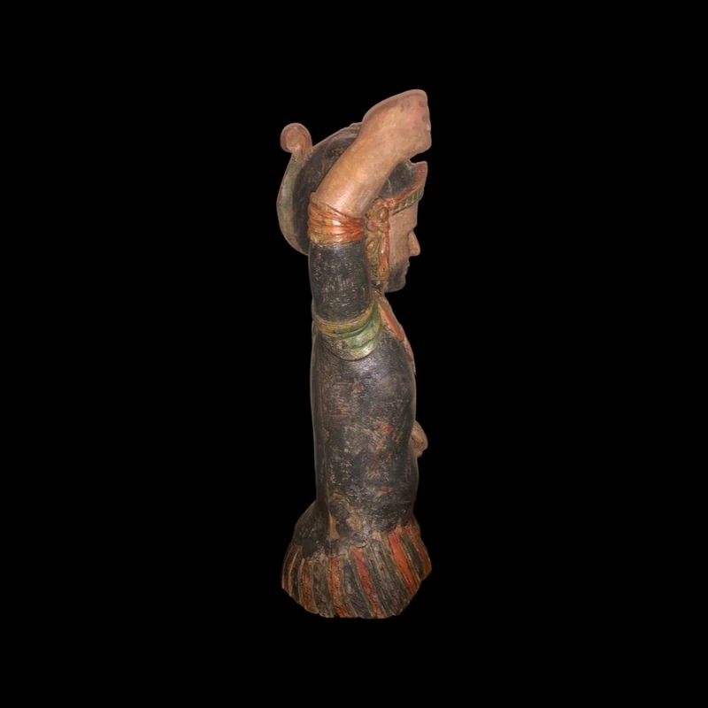 Polychrome wooden sculpture depicting soldier.