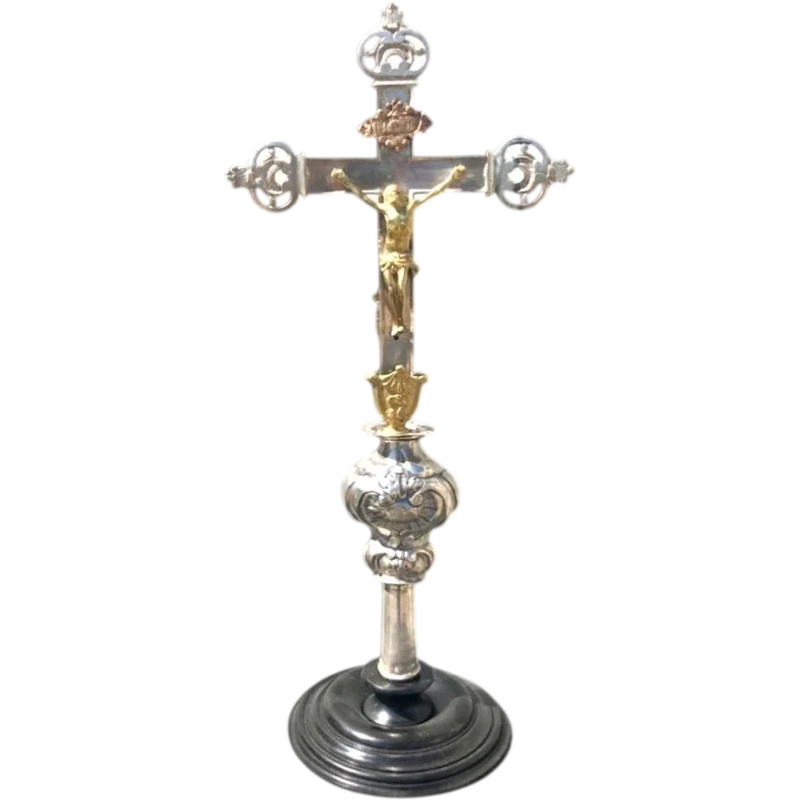 Ceremonial metal astylar cross ( silver globular part)