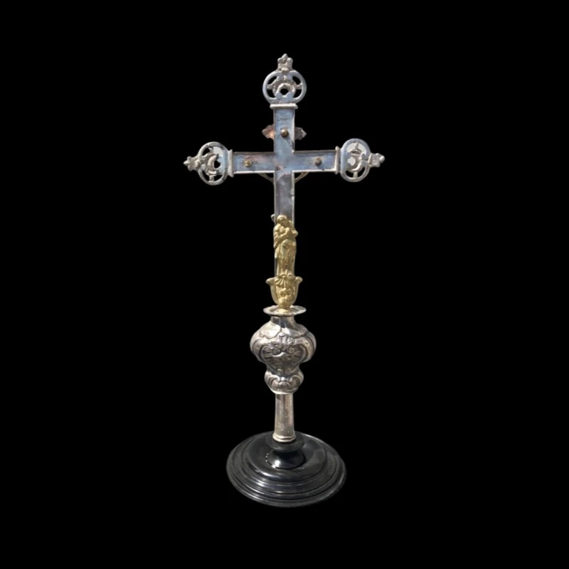 Ceremonial metal astylar cross ( silver globular part)