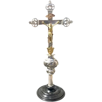 Ceremonial metal astylar cross ( silver globular part)