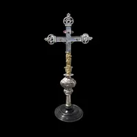 Ceremonial metal astylar cross ( silver globular part)