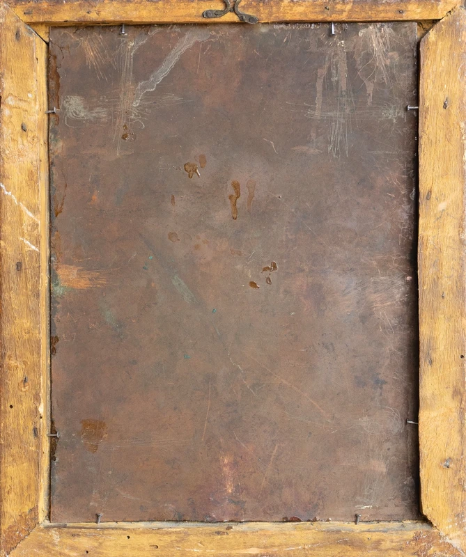 Painting depicting the Holy Family, oil on copper