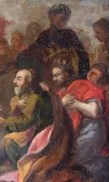 Painting depicting the Holy Family, oil on copper
