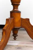 Walnut and maple octagonal coffee table from the 1800s