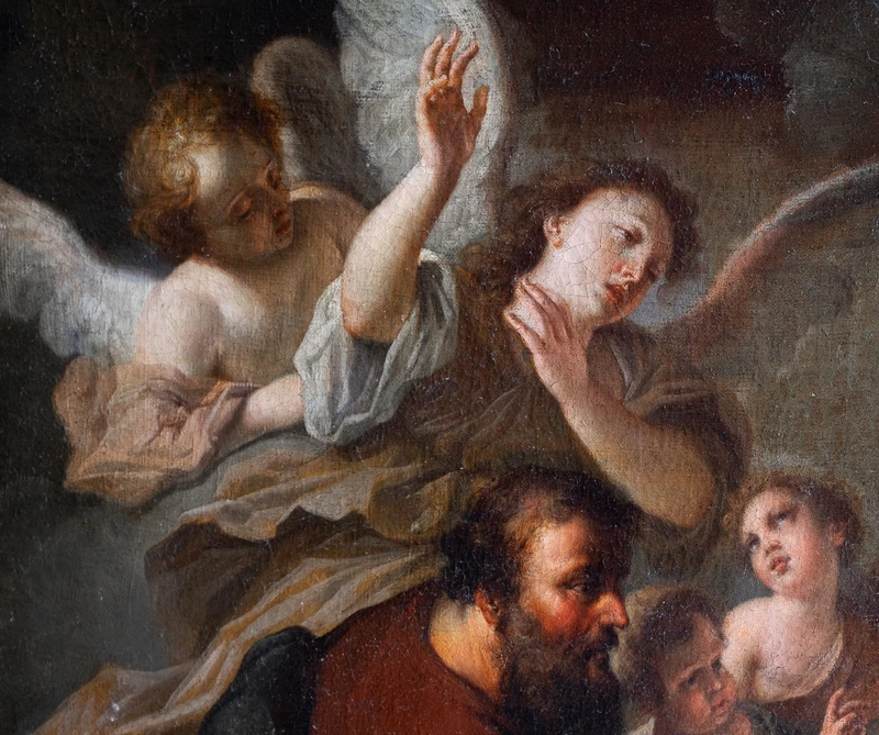 Pair of religious theme paintings, Adoration of the Shepherds - Adoration of the Magi